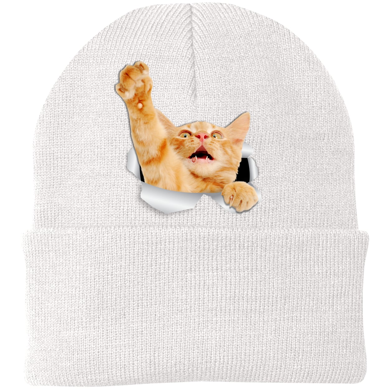 CP90 Port & Company Knit Beanie - White