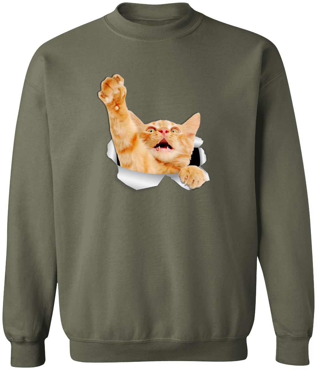 G180 Gildan Crewneck Pullover Sweatshirt - Military Green
