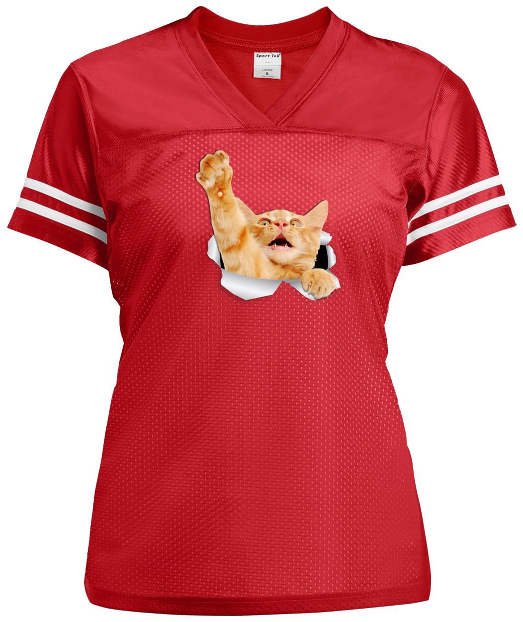 LST307 Sport-Tek Ladies' Replica Jersey - True Red/White