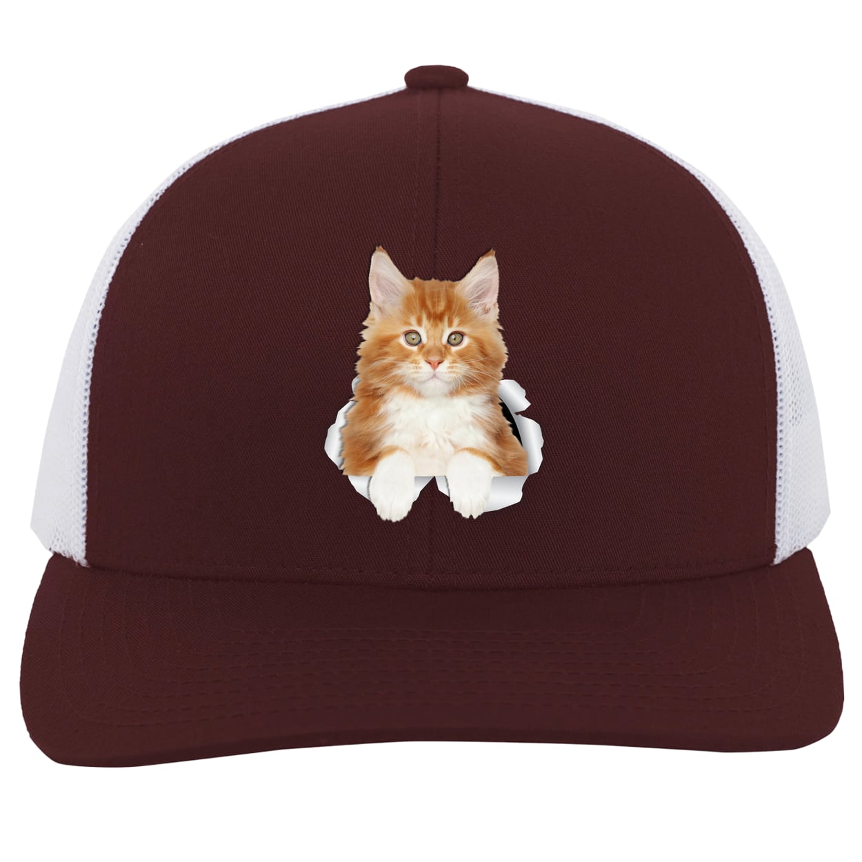 104C Trucker Snap Back - Maroon/White