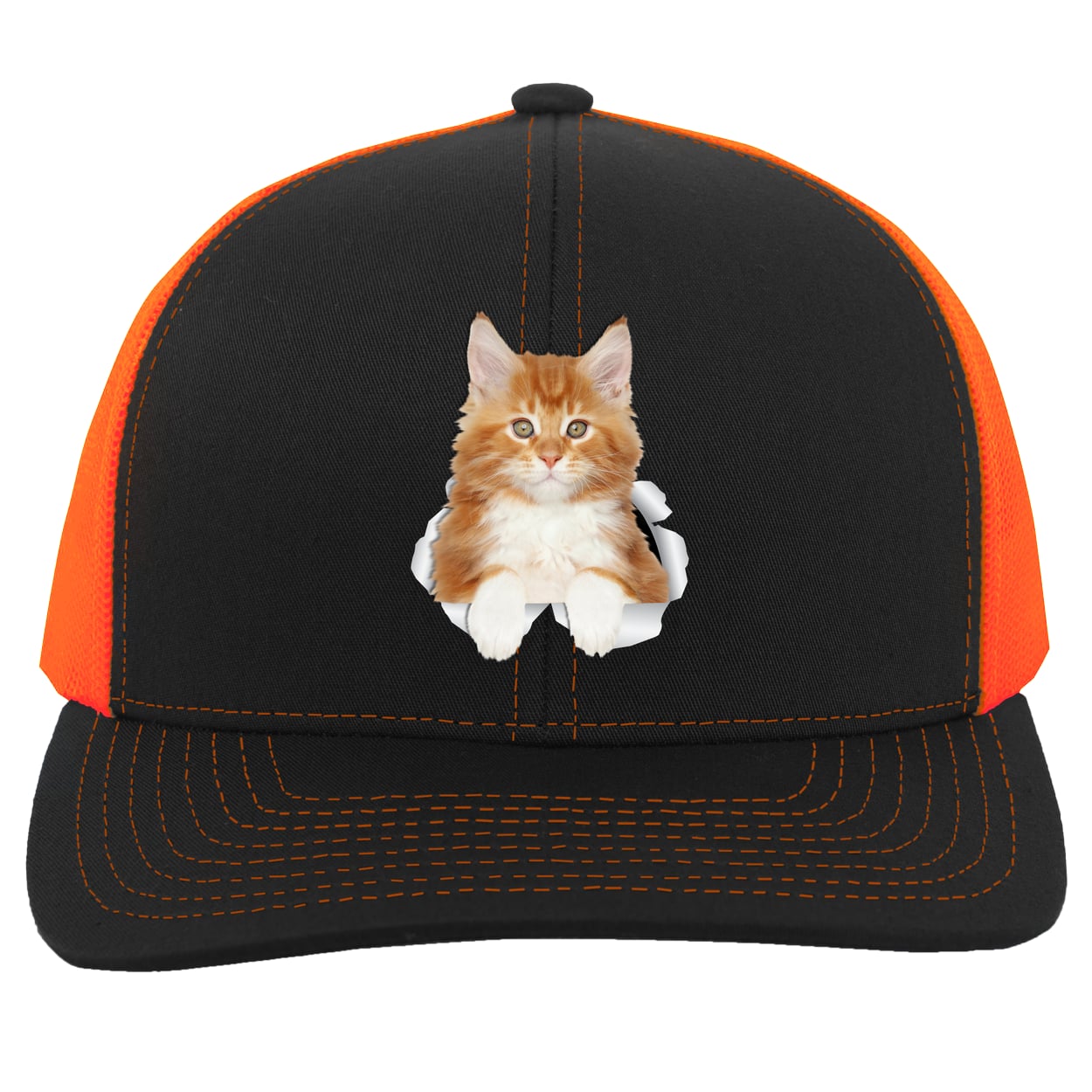 104C Trucker Snap Back - Black/Neon Orange