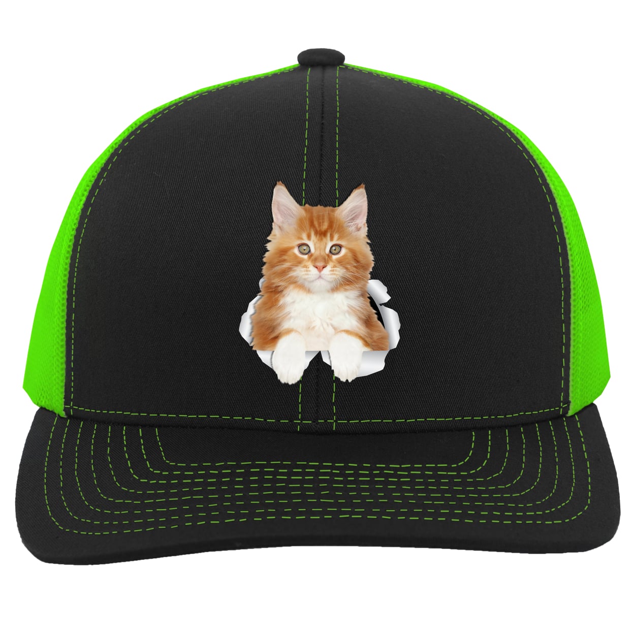 104C Trucker Snap Back - Black/Neon Green