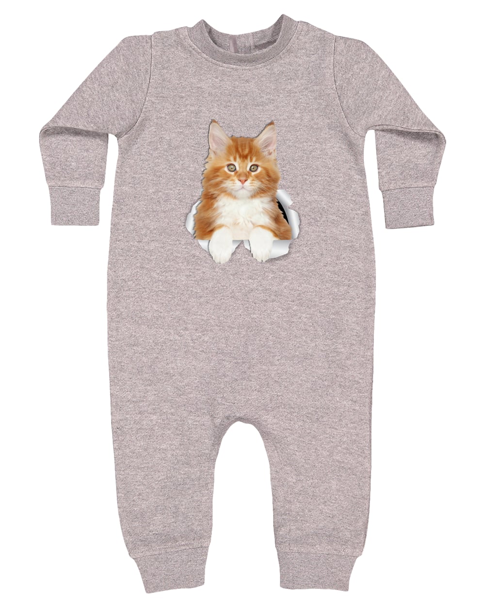 4447 Rabbit Skins Infant Fleece One-Piece Bodysuit - Heather Grey