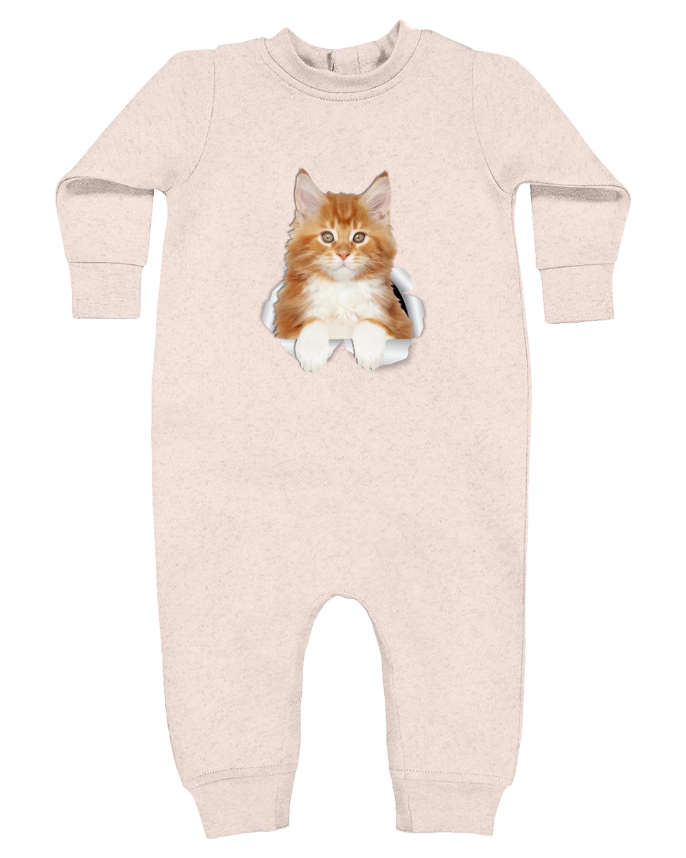 4447 Rabbit Skins Infant Fleece One-Piece Bodysuit - Natural Heather