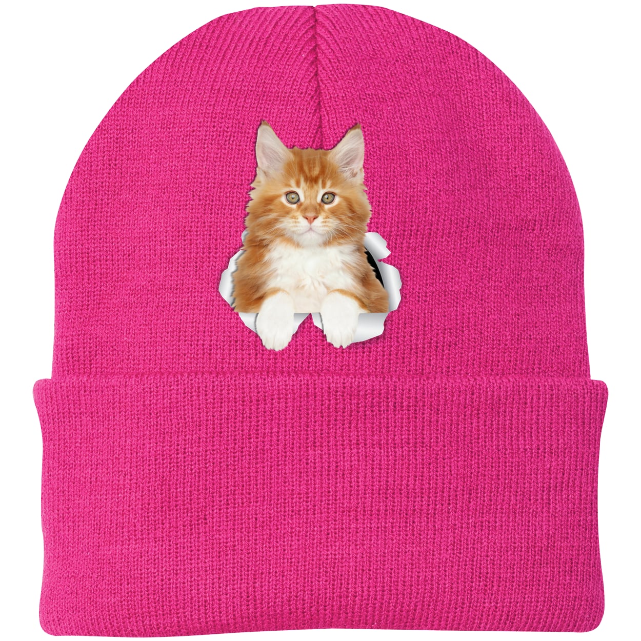 CP90 Port & Company Knit Beanie - Neon Pink
