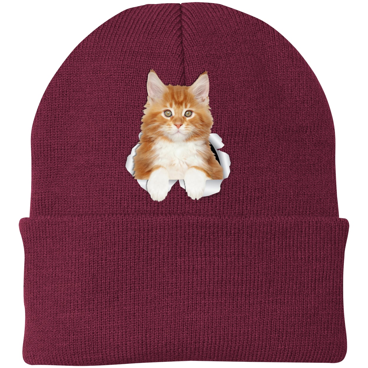 CP90 Port & Company Knit Beanie - Maroon