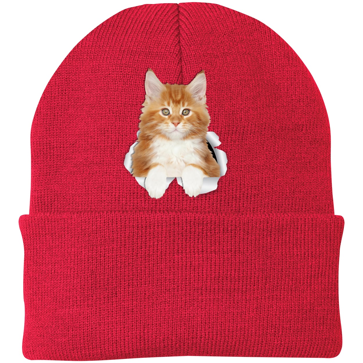 CP90 Port & Company Knit Beanie - Athletic Red
