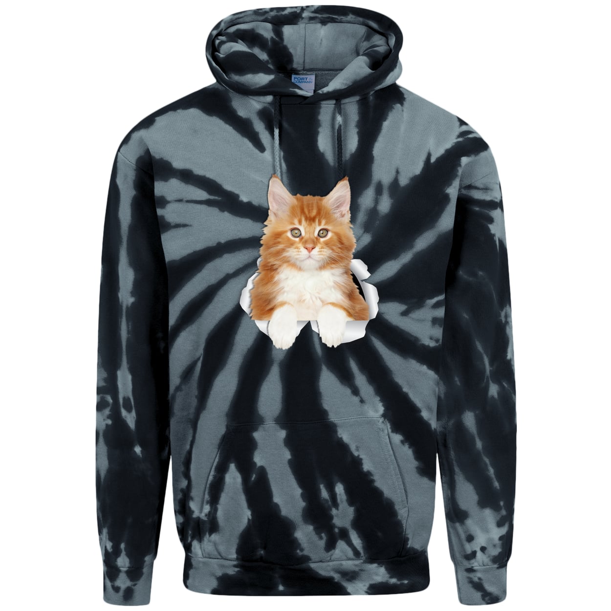 PC146 Port & Company Adult Tie-Dye Pullover Hoodie - Black