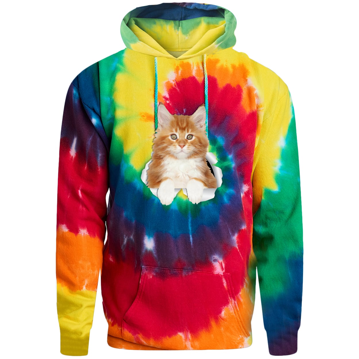 PC146 Port & Company Adult Tie-Dye Pullover Hoodie - Rainbow