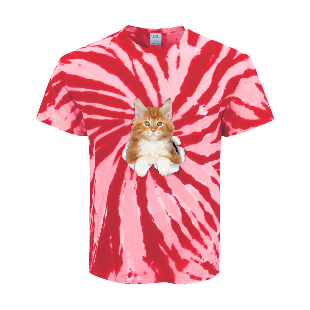 PC147Y Port & Company Kids Tie-Dye Tee - Red