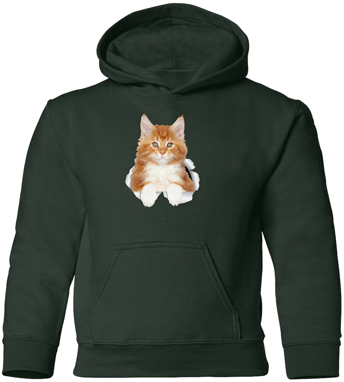 G185B Gildan Youth Pullover Hoodie - Forest Green