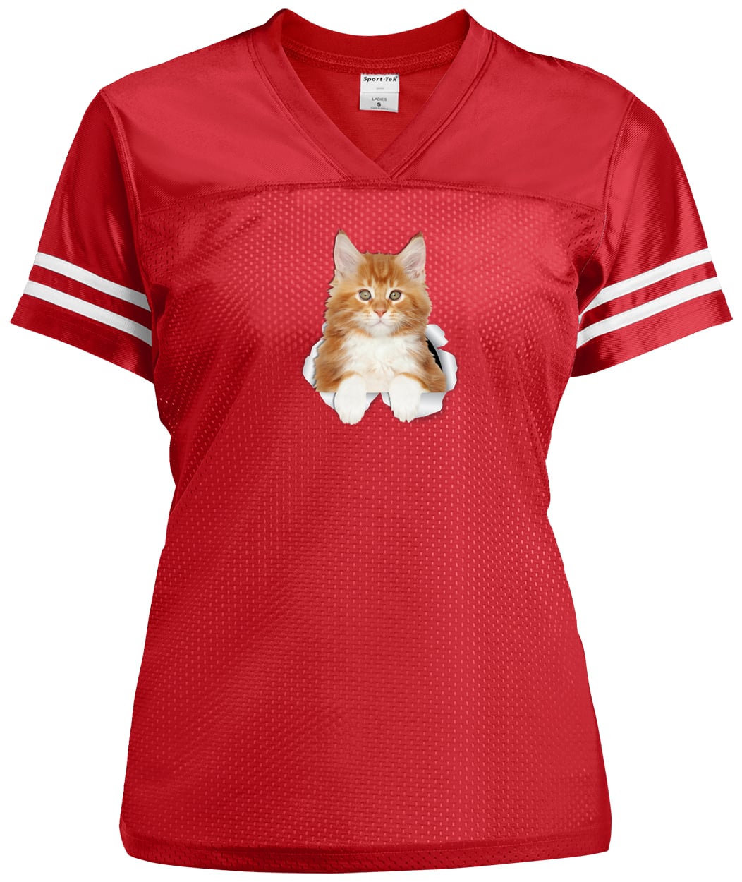 LST307 Sport-Tek Ladies' Replica Jersey - True Red/White
