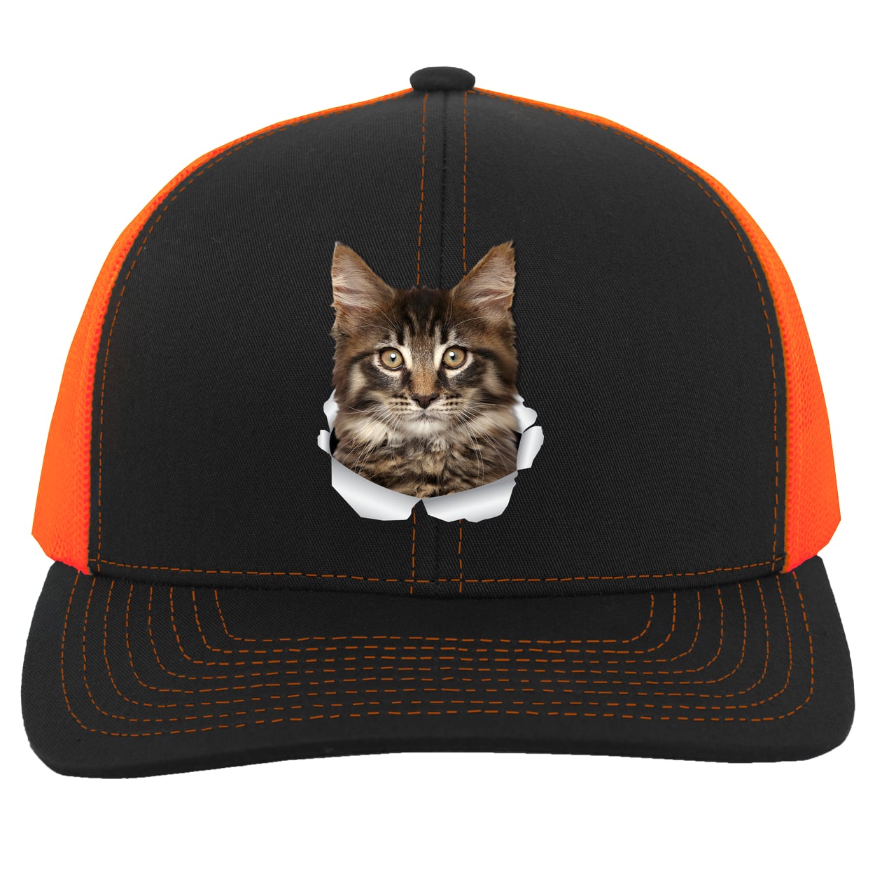 104C Trucker Snap Back - Black/Neon Orange
