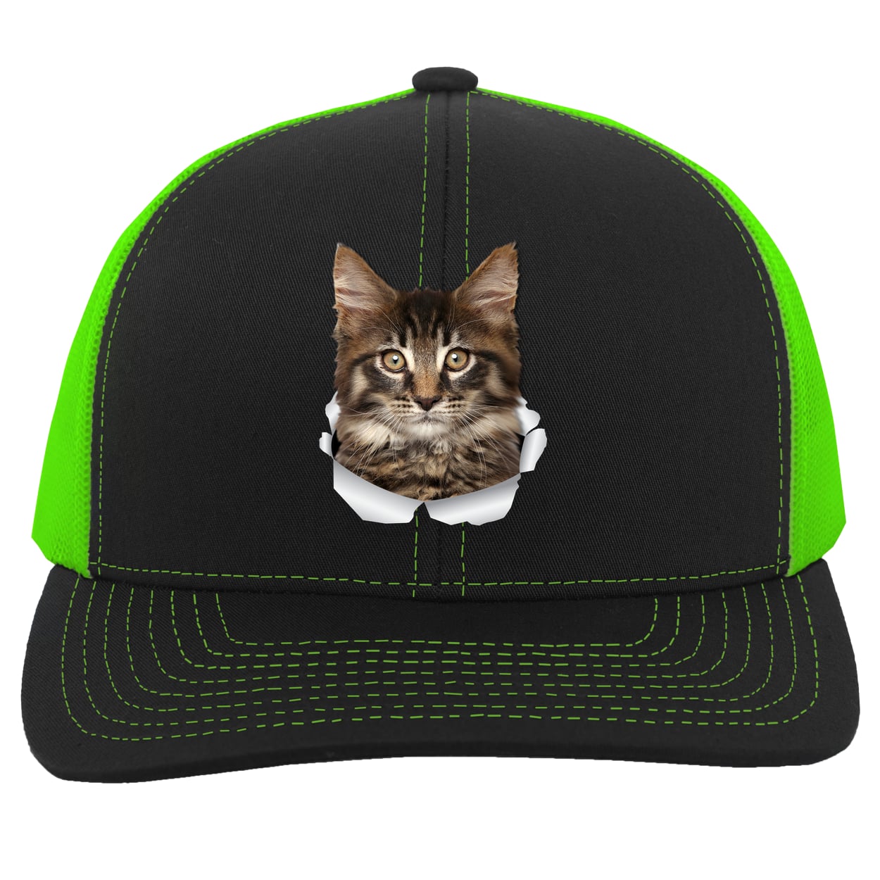 104C Trucker Snap Back - Black/Neon Green