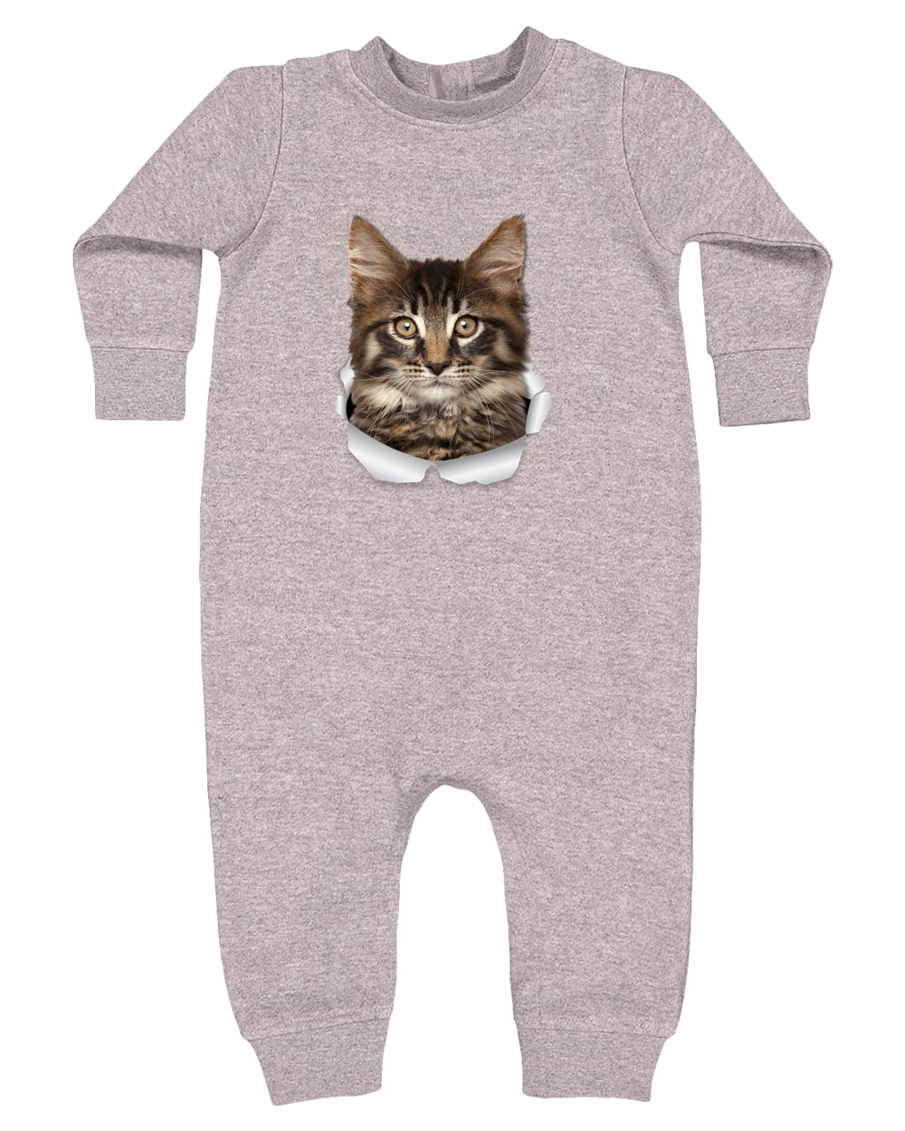 4447 Rabbit Skins Infant Fleece One-Piece Bodysuit - Heather Grey