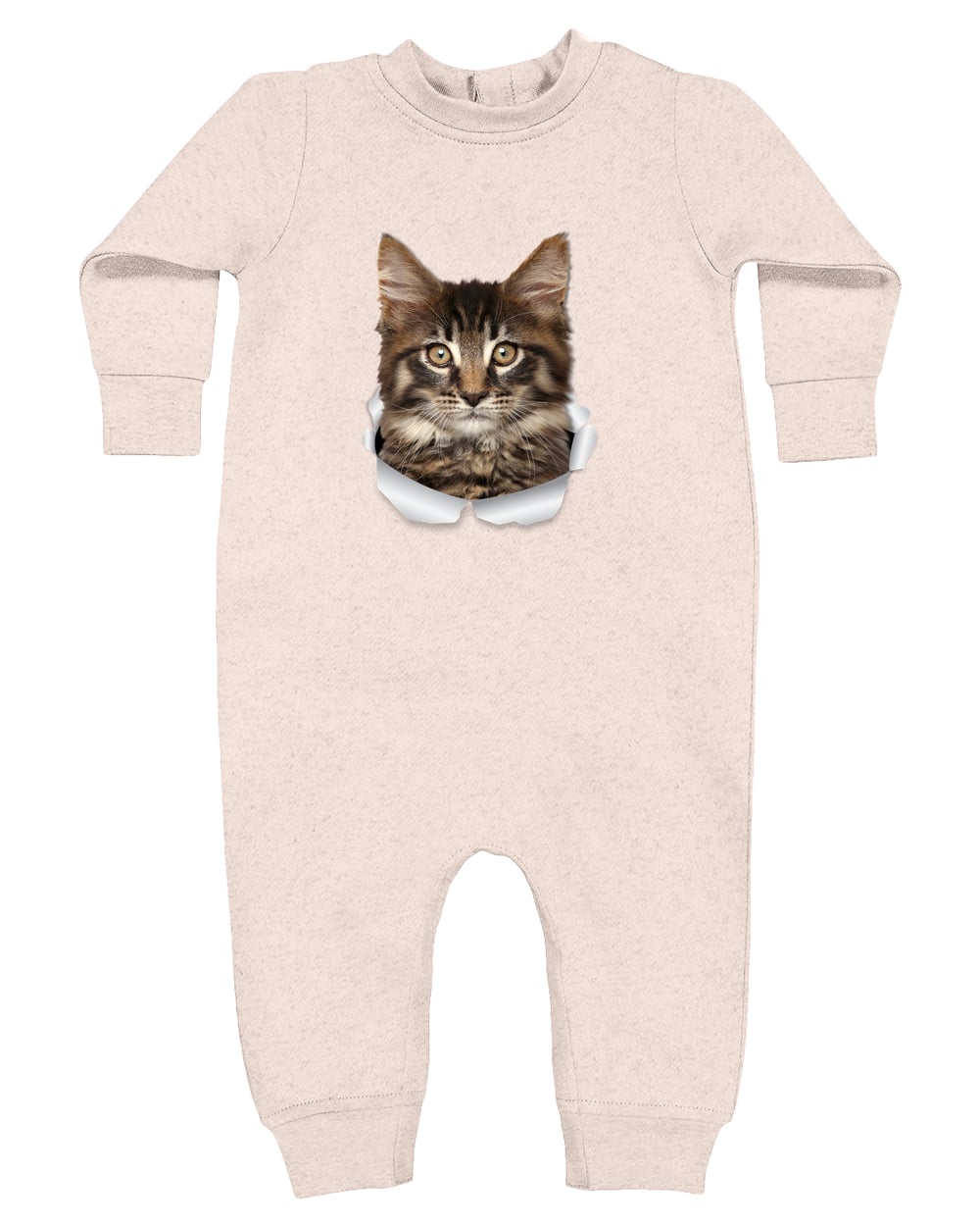 4447 Rabbit Skins Infant Fleece One-Piece Bodysuit - Natural Heather