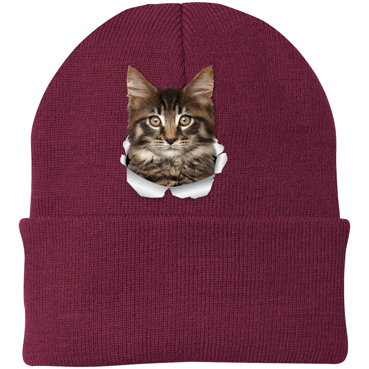 CP90 Port & Company Knit Beanie - Maroon