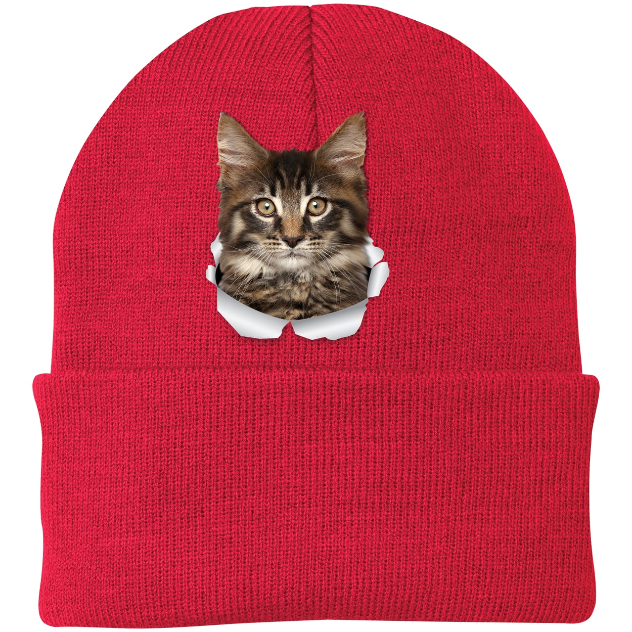 CP90 Port & Company Knit Beanie - Athletic Red