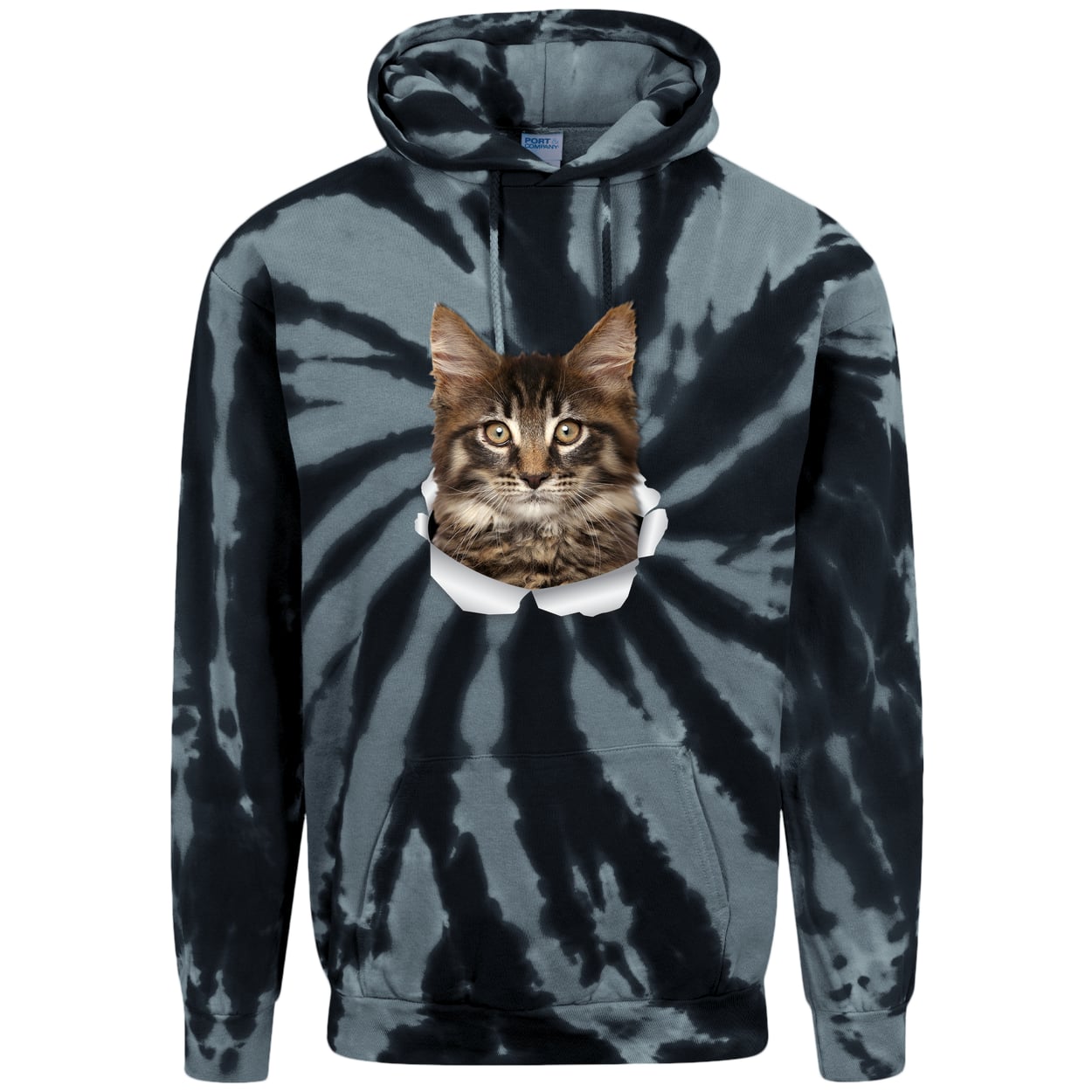 PC146 Port & Company Adult Tie-Dye Pullover Hoodie - Black