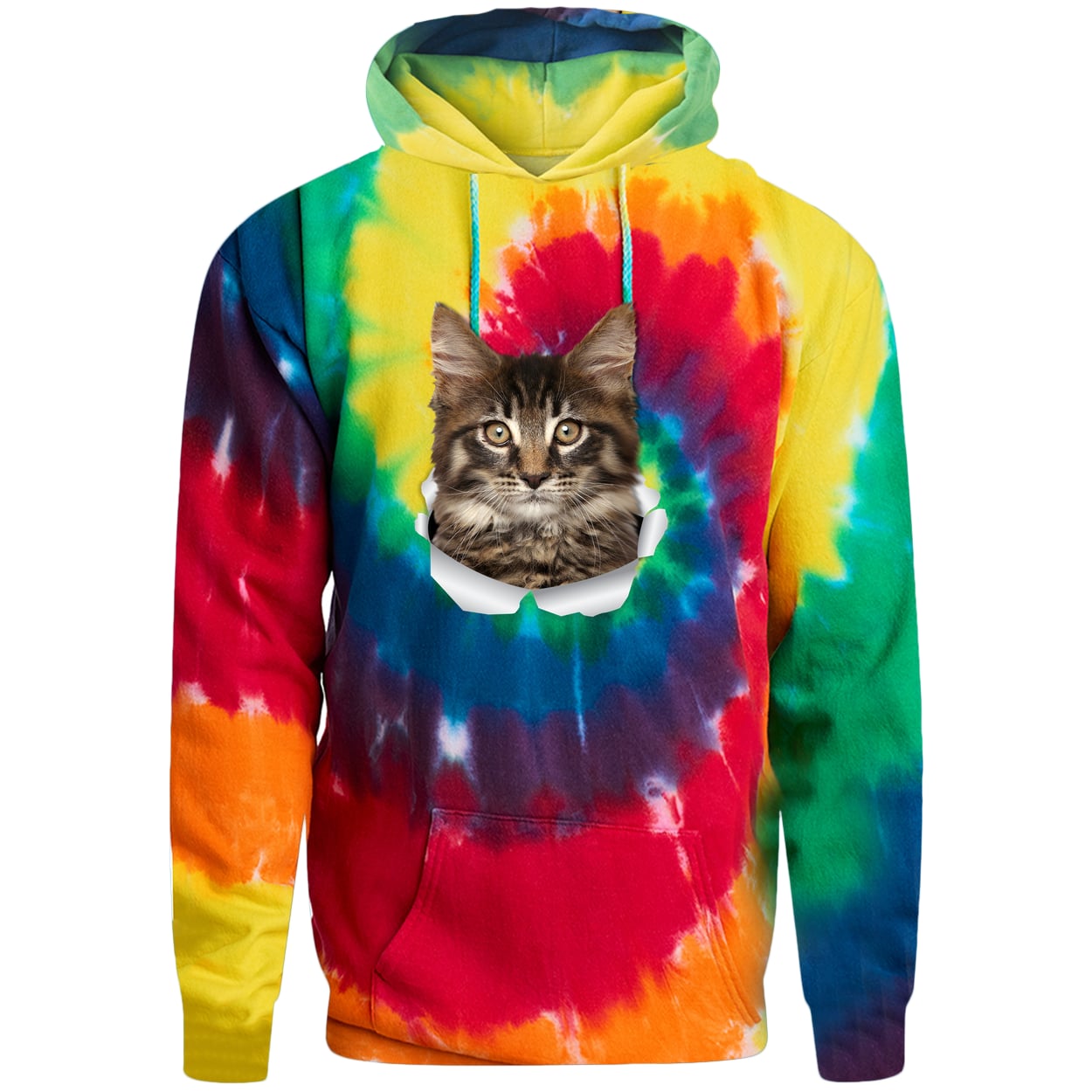 PC146 Port & Company Adult Tie-Dye Pullover Hoodie - Rainbow