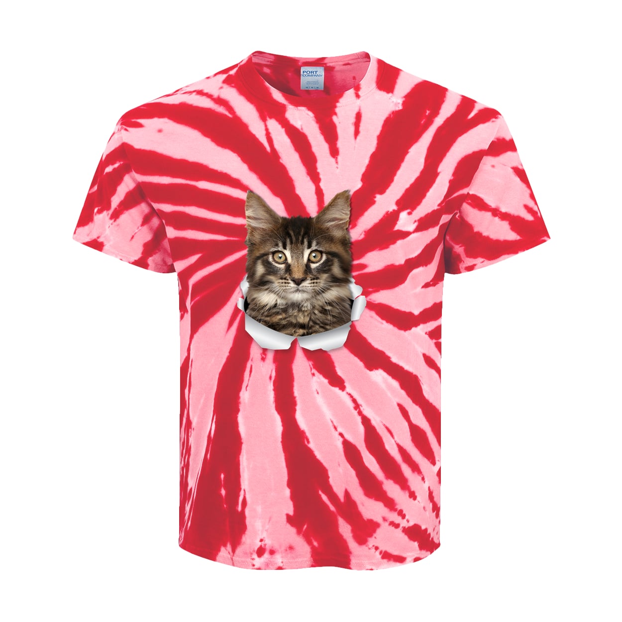 PC147Y Port & Company Kids Tie-Dye Tee - Red