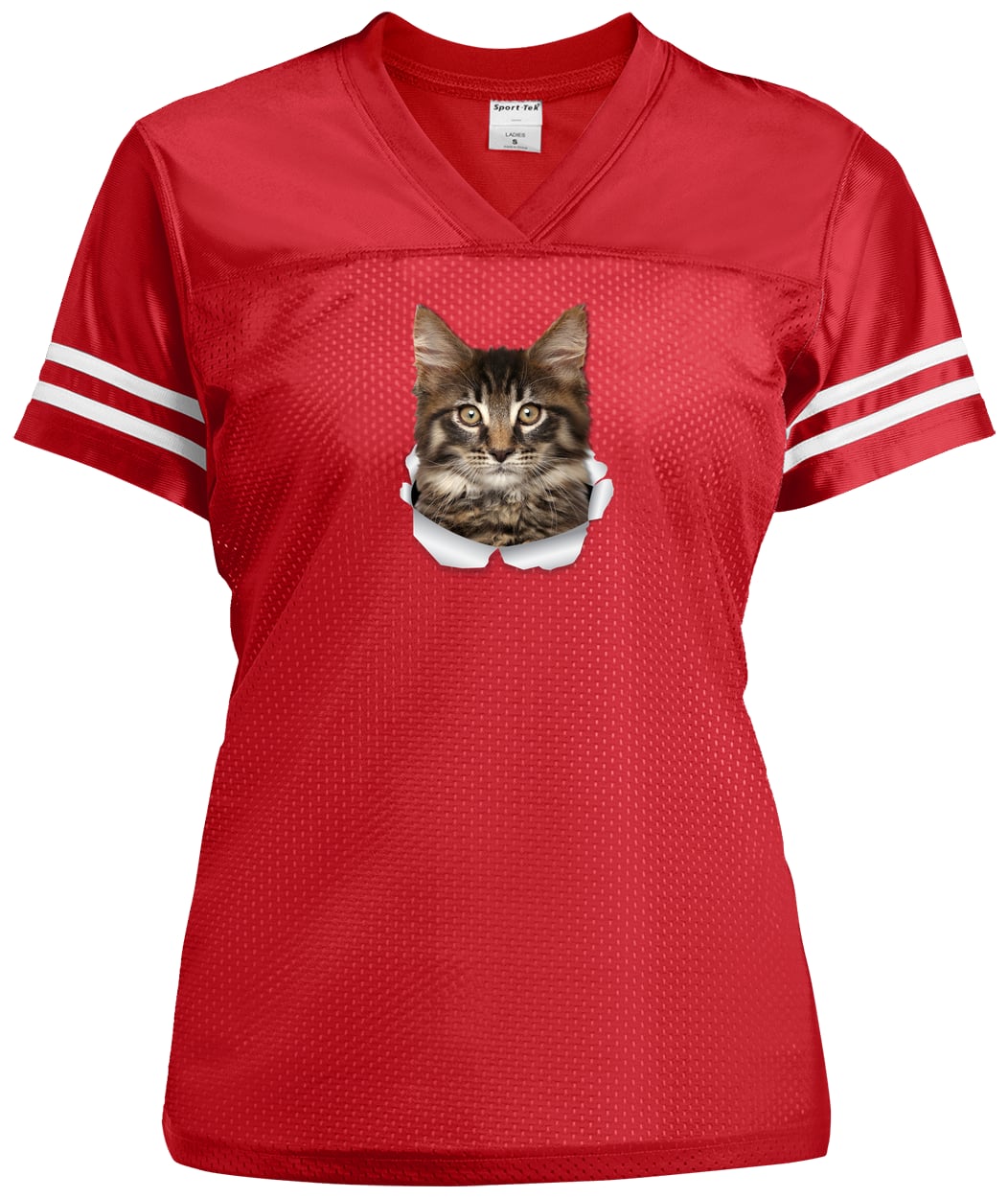LST307 Sport-Tek Ladies' Replica Jersey - True Red/White