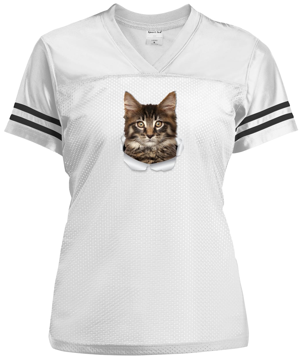 LST307 Sport-Tek Ladies' Replica Jersey - White/Black