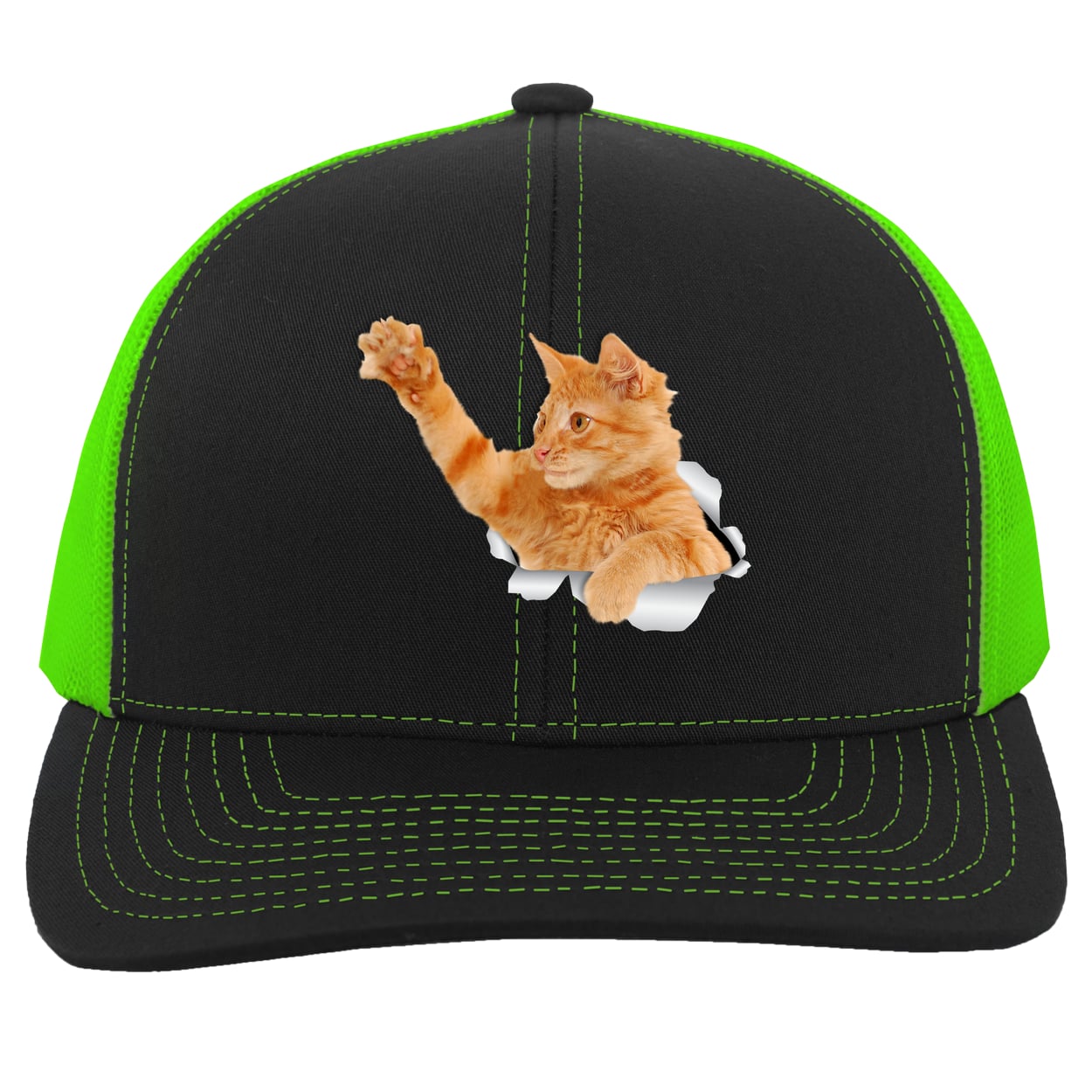 104C Trucker Snap Back - Black/Neon Green
