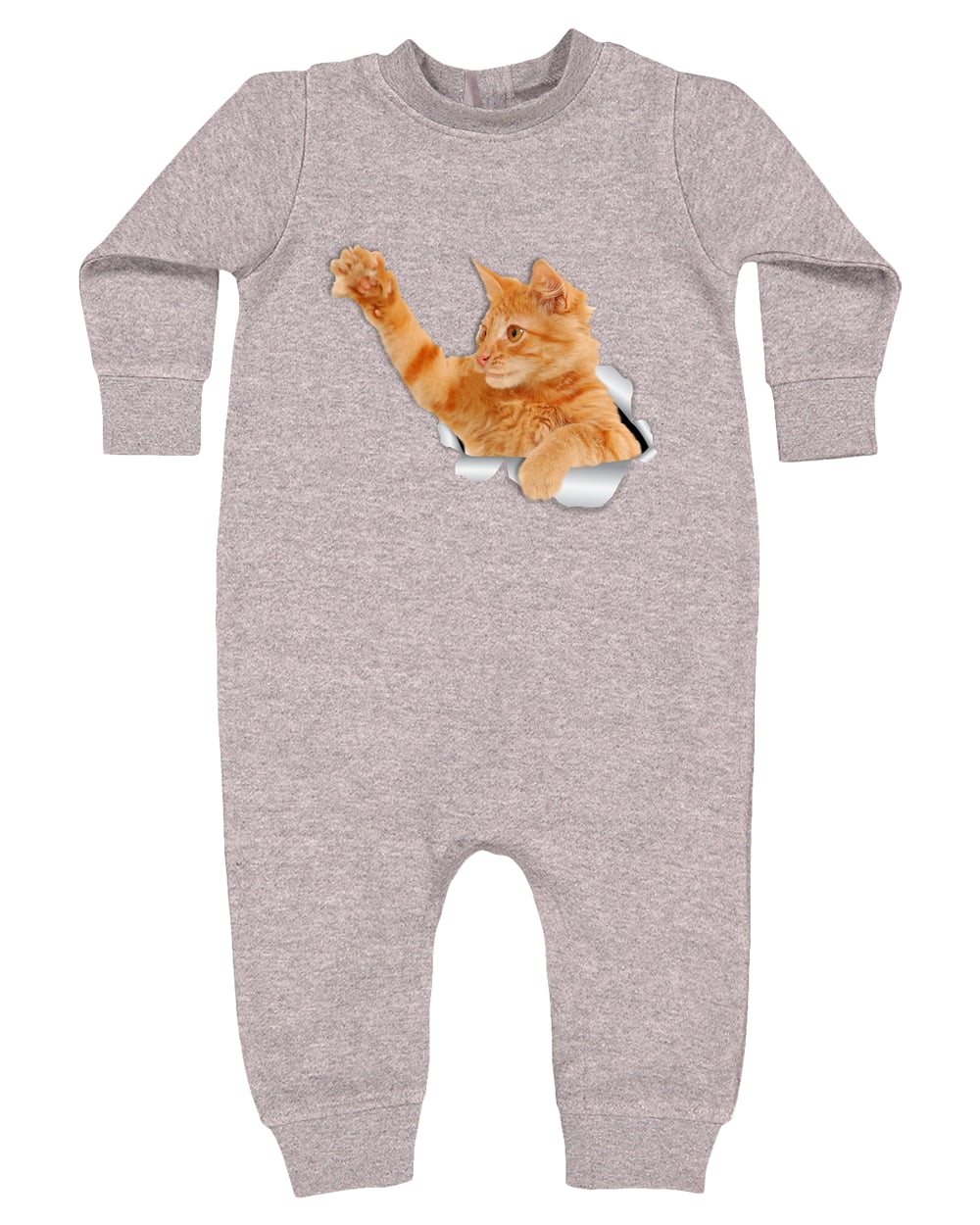 4447 Rabbit Skins Infant Fleece One-Piece Bodysuit - Heather Grey