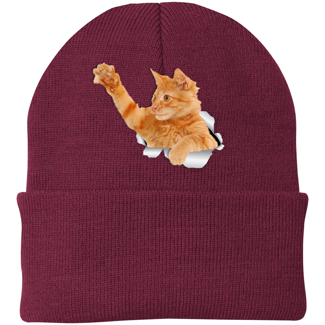 CP90 Port & Company Knit Beanie - Maroon