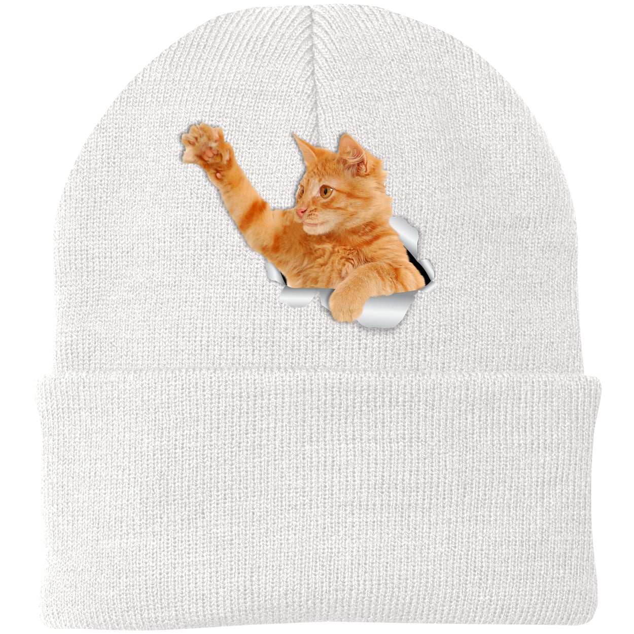 CP90 Port & Company Knit Beanie - White
