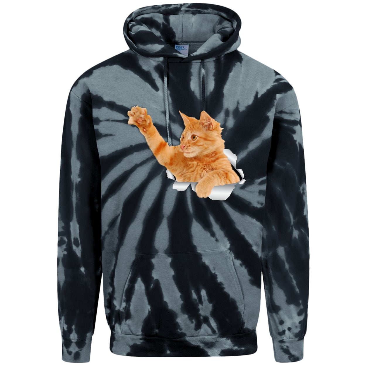 PC146 Port & Company Adult Tie-Dye Pullover Hoodie - Black