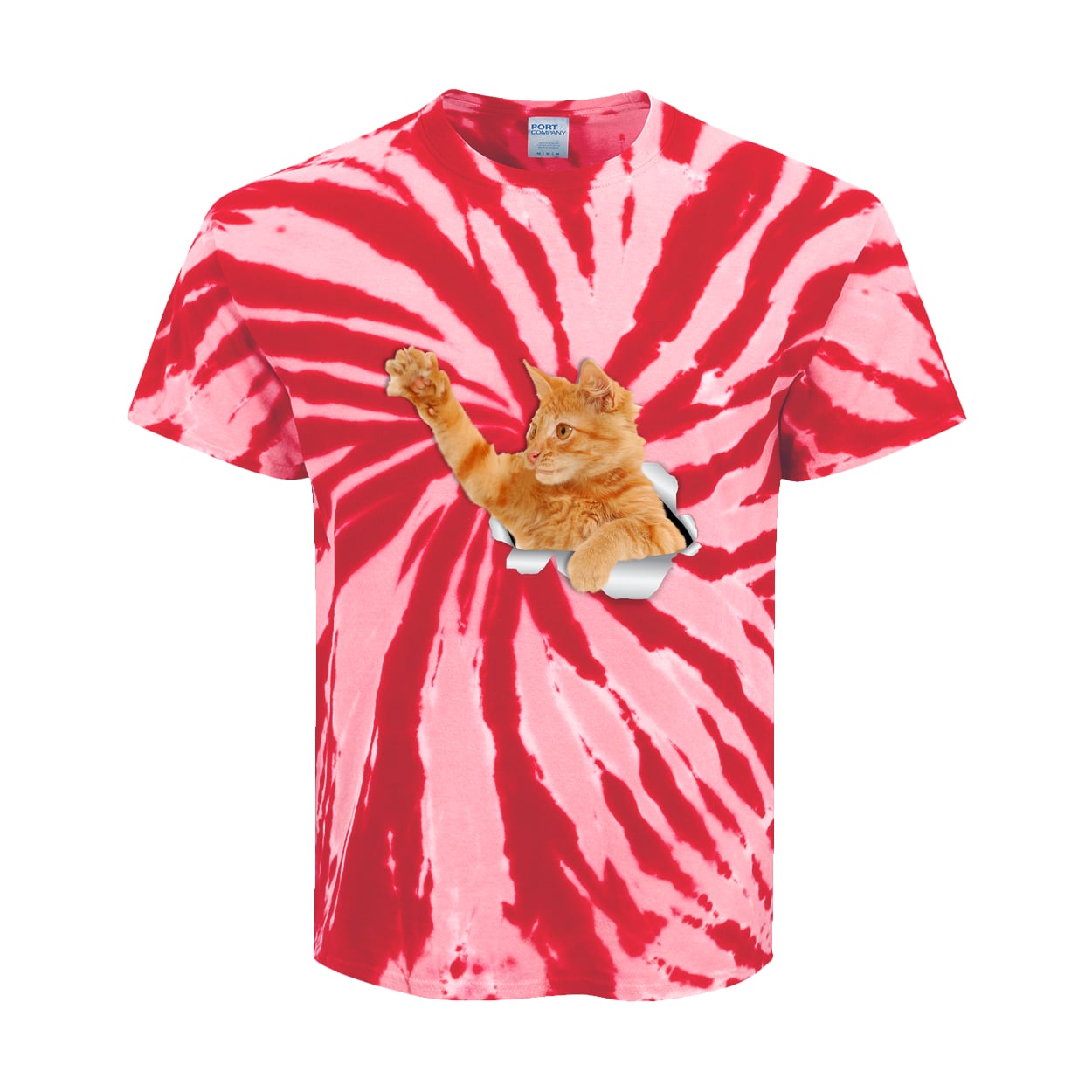 PC147Y Port & Company Kids Tie-Dye Tee - Red
