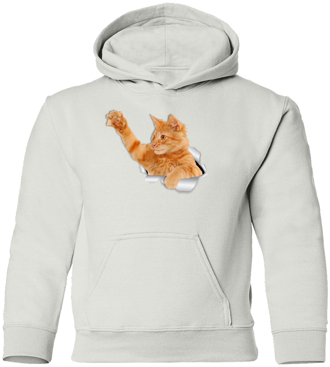 G185B Gildan Youth Pullover Hoodie - White