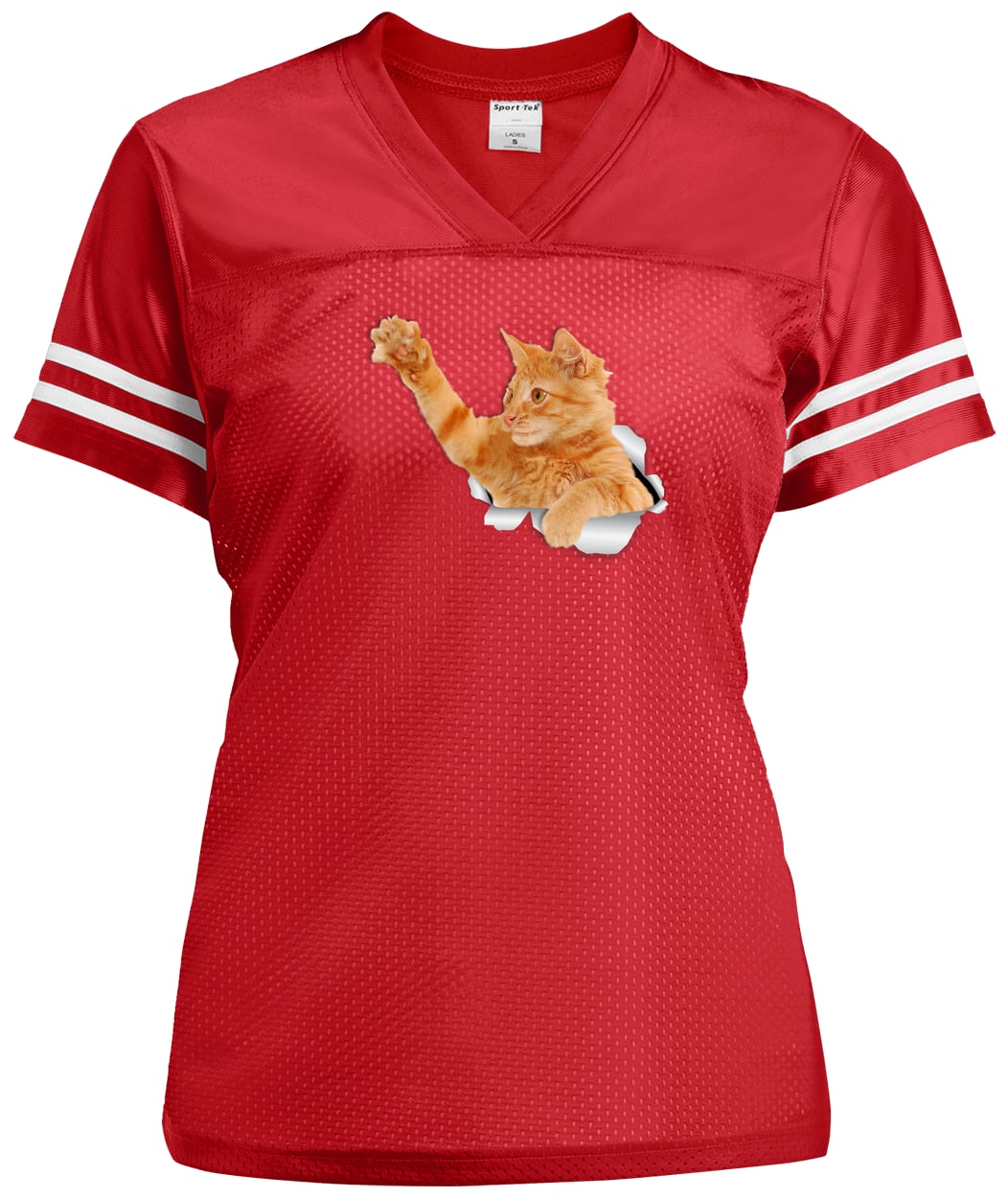 LST307 Sport-Tek Ladies' Replica Jersey - True Red/White