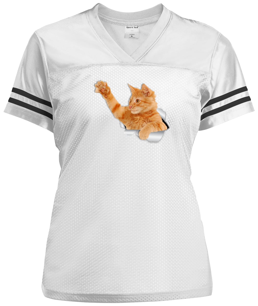 LST307 Sport-Tek Ladies' Replica Jersey - White/Black