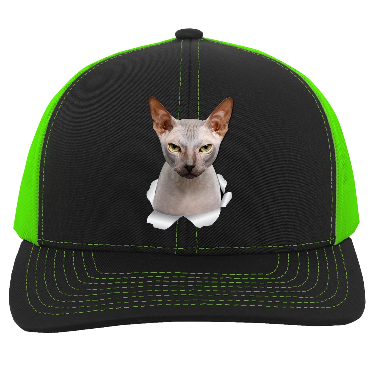 104C Trucker Snap Back - Black/Neon Green