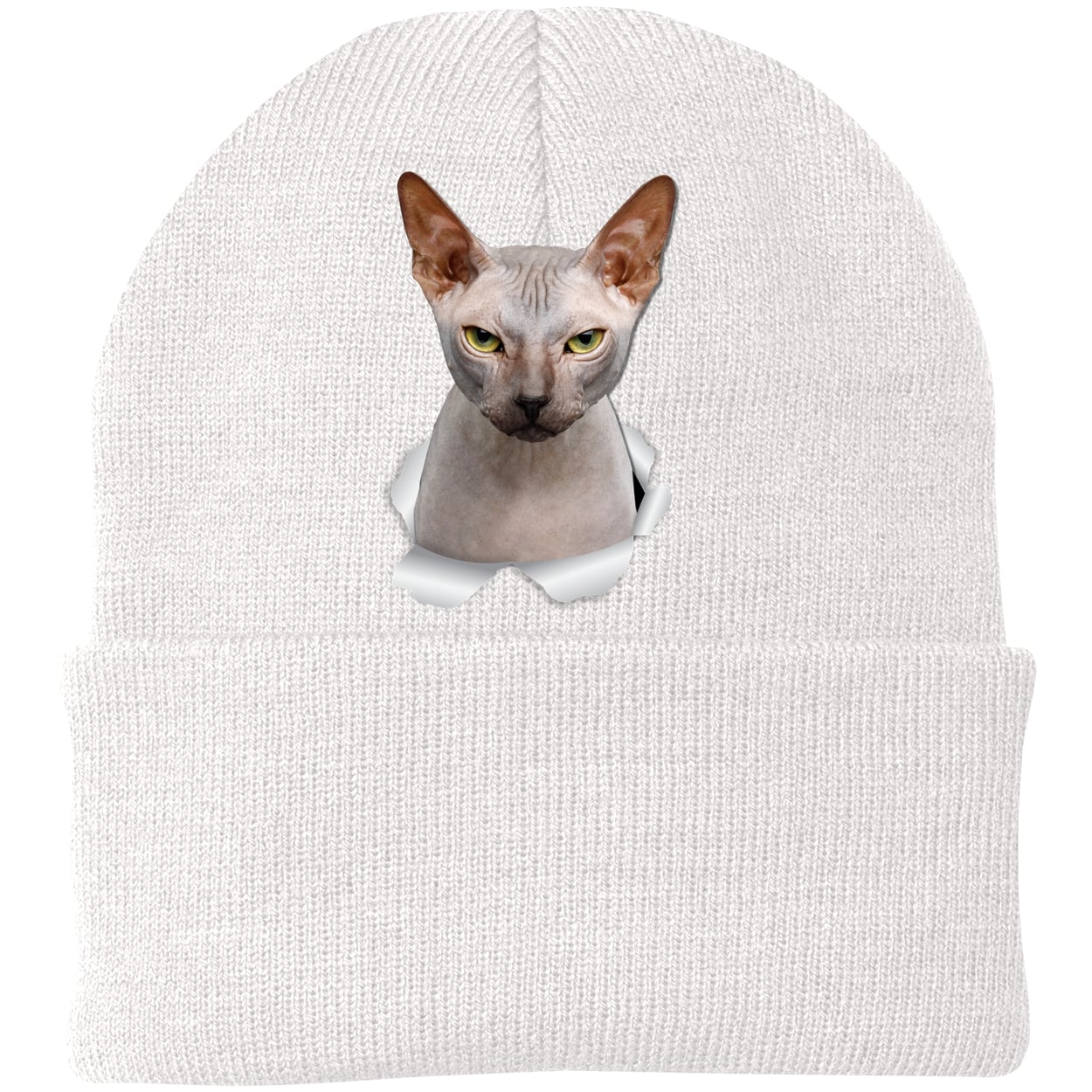 CP90 Port & Company Knit Beanie - White