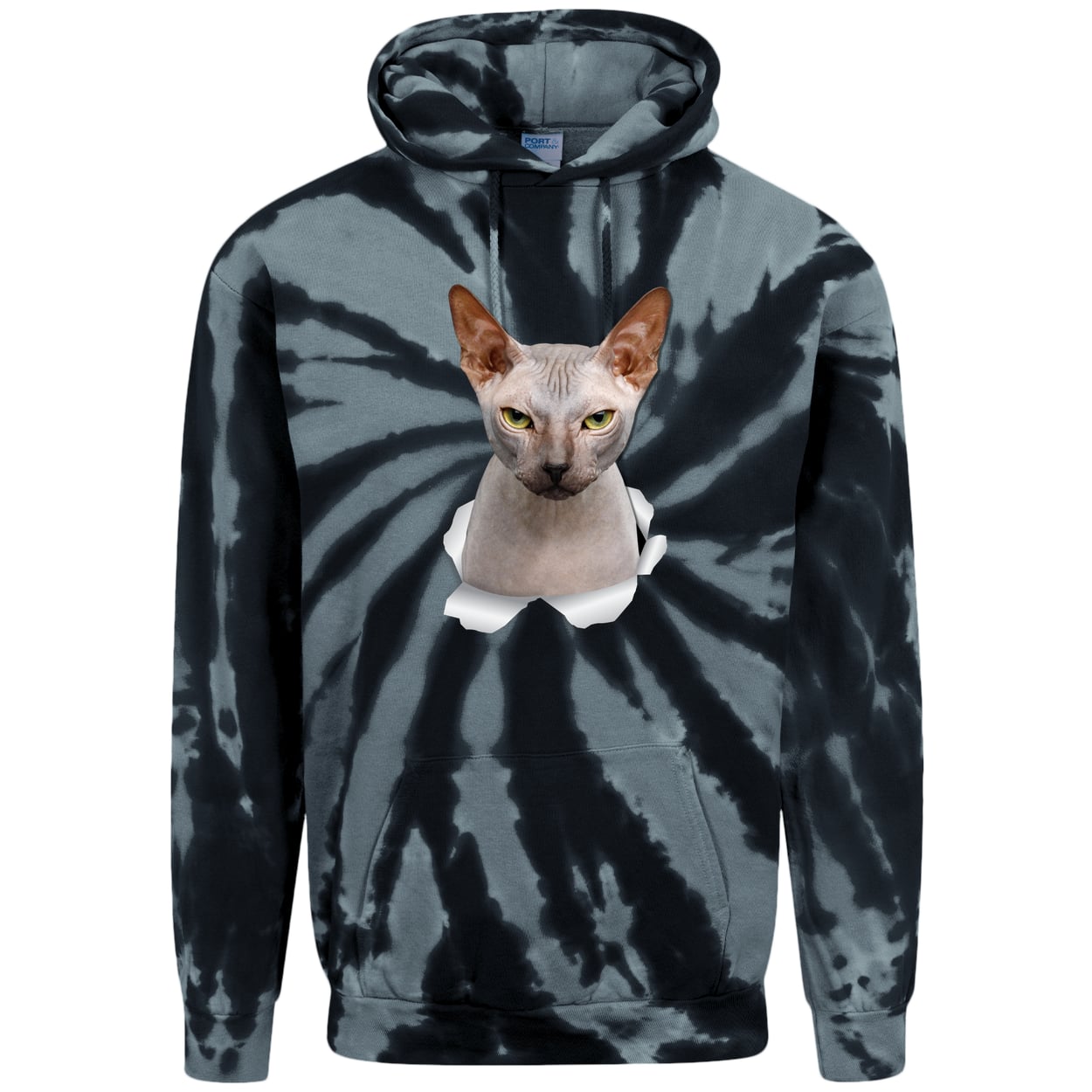 PC146 Port & Company Adult Tie-Dye Pullover Hoodie - Black