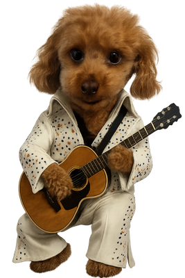 Bear as Hound Dog Rock Star