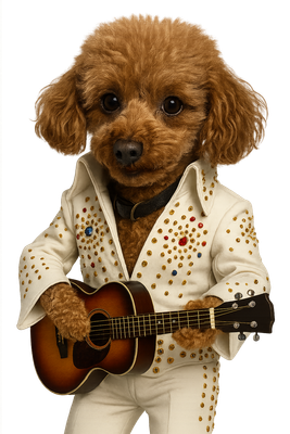 Bear as Hound Dog Rock Star
