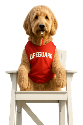 Goldendoodle Lifeguard On Duty