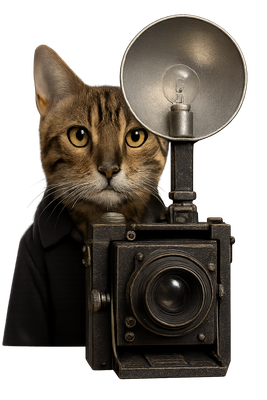Bengal Cat Vintage Photographer