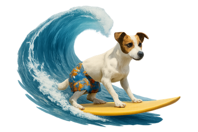 Wave-Riding Jack in Floral Shorts