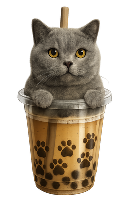 Bubble Tea Cat Surprise