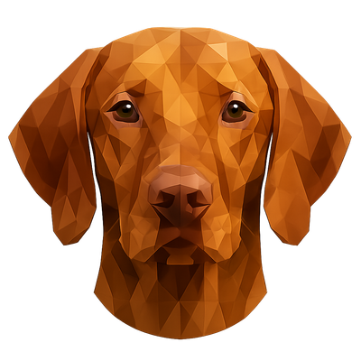 Low-Poly Vizsla Portrait
