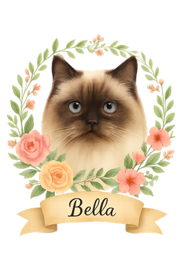 Floral Framed Bella Cat