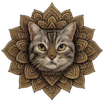 Mandala Majesty Cat Portrait