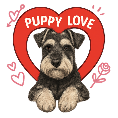 Puppy Love in a Heart