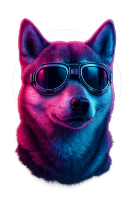 Neon Cool Dog Vibes